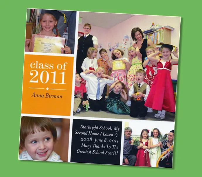 A Class of 2011 photo collage and family note